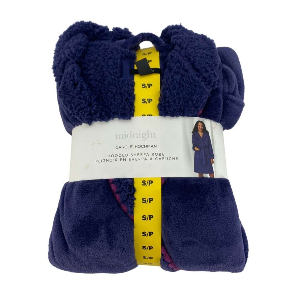 Carole Hochman Women's Sherpa Robe | Hooded | Purple | Size Small **NEW